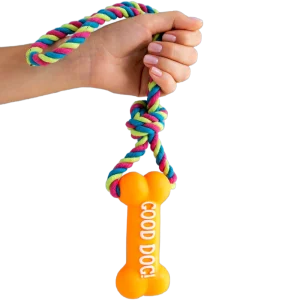 Rope and Rubber Bone Dog Toy